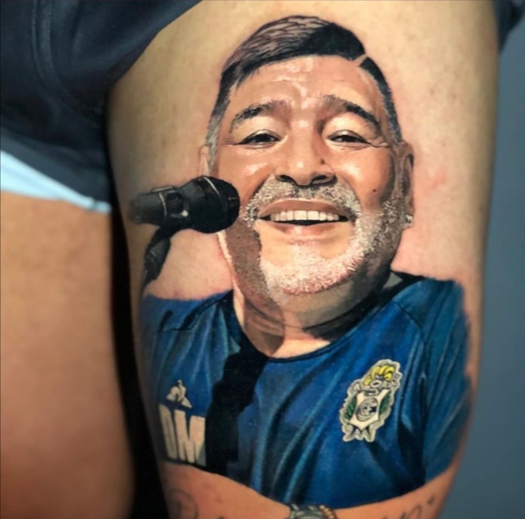 Tatuaje de Maradona de Patricio Monti