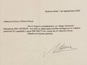 Leopoldo Luque falsificó la firma de Maradona 