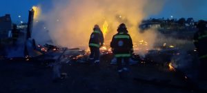 Fuego en una viniendo de Bahía Blanca 