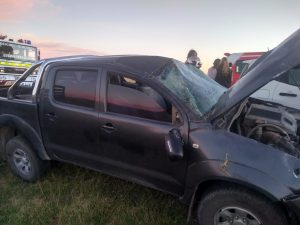 Hilux volcó en Ruta 35