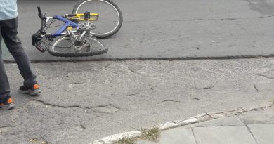 Bicicleta impactada en Bahía Blanca