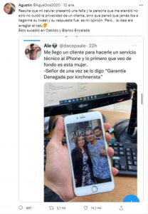Le negó el arreglo del celular por tener una imagen de Cristina Kirchner 
