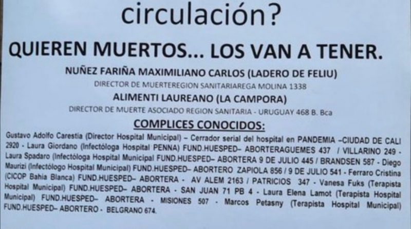 Panfletos amenazantes en la casa de Núñez Fariña