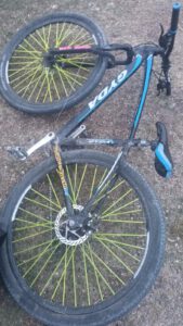 Caída de bici en Bravard y Pampa Central 